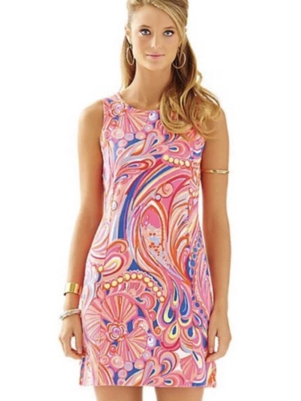 Lilly Pulitzer Whiting French Terry Dress Reef Retreat Print Psychedelic XL